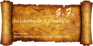 Goldschein Filomén névjegykártya